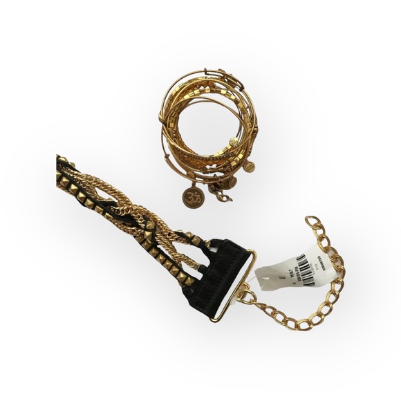 new LF ♐︎ Streets Ahead ♐︎ Twisted Multi Chain Leather Belt  ♐︎ Black + Gold ♐︎ - Picture 10 of 16